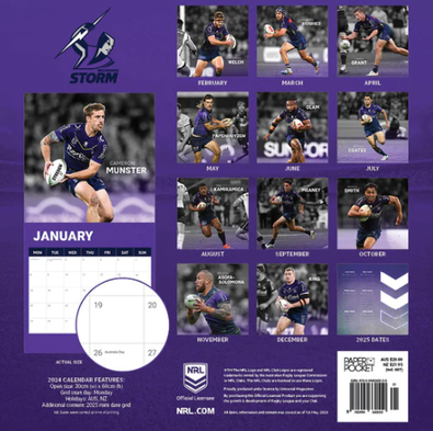 2024 NRL Melbourne Storm Calendar - isubscribe.com.au