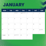 2025 NRL Canberra Raiders Calendar alternate 2