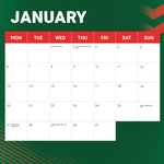 2025 NRL South Sydney Rabbitohs Calendar alternate 2