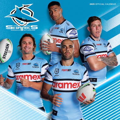 2025 NRL Cronulla Sharks Calendar cover