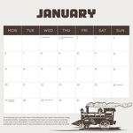 2025 Steam Trains Calendar alternate 2